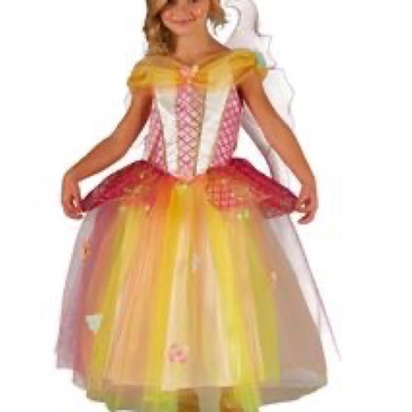 BRAND NEW girl light up spring fairy princess halloween costume size M 8-10 - Picture 1 of 6